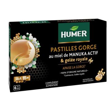 Humer pastile pentru gât din miere de Manuka cu jeleu regal x16