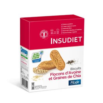 Insudiet Biscuiți cu fulgi de ovăz și semințe de chia 6 pungi