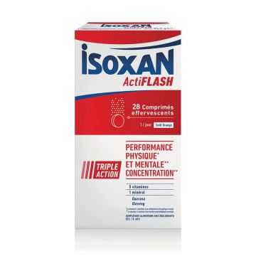 Isoxan Actiflash Performanță fizică și mentală 28 de tablete efervescente