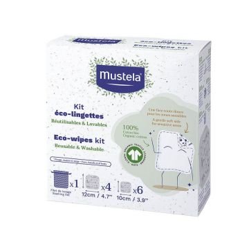 Mustela Kit de șervețele ecologice reutilizabile și lavabile x10