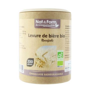 Nat&Form Drojdie organică revigorantă 200 capsule
