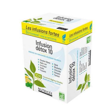 Nutrigée Infusion Detox 10 Bio 30 pliculețe Ficat și intestin
