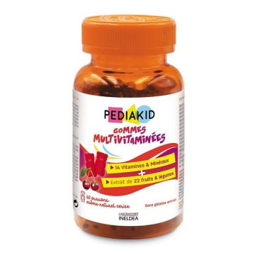 Pediakid Gumă multivitaminică cu aromă de cireșe X60