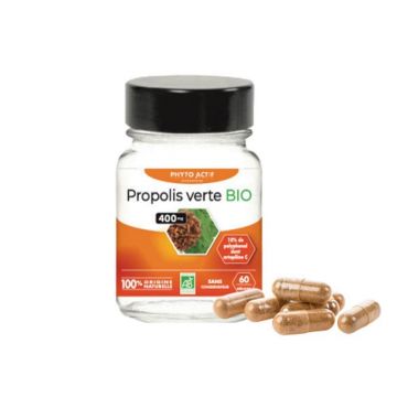 Phyto-Actif Organic Green Propolis 400 mg titrat în artepillin-C 60 capsule