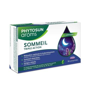 Phytosun Aroms Triple-action somn cu uleiuri esențiale 30 comprimate