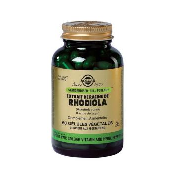 Solgar Rhodiola extract de rădăcină Vitalité, Energie Sommeil, Fatigue 60 gélules végétales