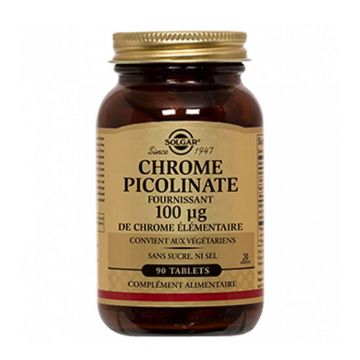 Solgar Solgar Chromium Picolinate 100µg 90 Tablete Maintien Glycémie 90 comprimés
