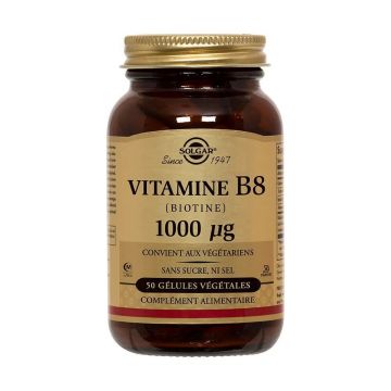 Solgar Vitamine B8 Biotin 1000 Microg 50 Gelule Biotine Beauté Peau, Cheveux 50 gélules végétales