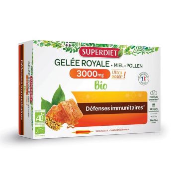 Superdiet Royal Jelly 3000mg Organic 20 fiole