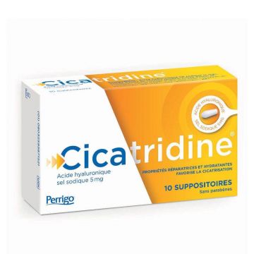 Supozitoare cicatrizante cu Cicatridină și Acid Hialuronic, 10 bucǎți, Perrigo