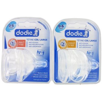 Tetină Dodie Round 3-speed anti-colic cola mare 6 luni și peste x2