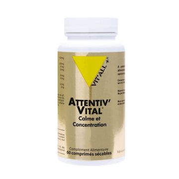 Vit'All+ Attentiv'Vital Calm și concentrare x 60 comprimate