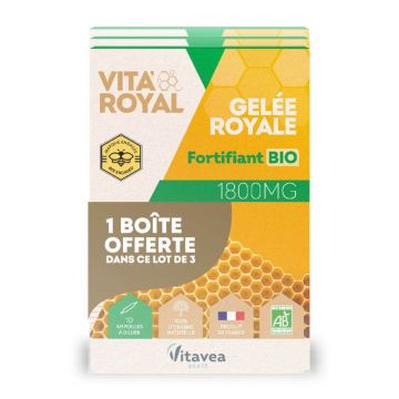 Vitavea Santé Vita'Royal Organic Royal Jelly Fortifiant 3x10 flacoane