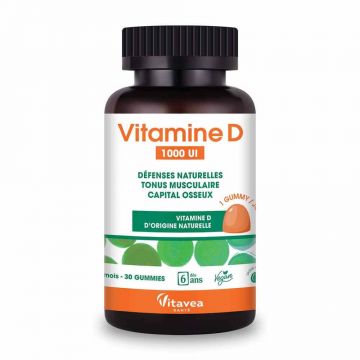 Vitavea Santé Vitamine D 1000 UI Defenses naturelles et capital osseux 30 gommine