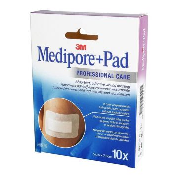 3M 10 pansamente sterile cu tablete 5cm X 7,2cm Medipore + tampon
