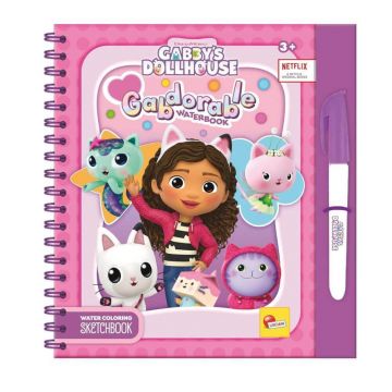 Carte de colorat Waterbook, +3 ani, Gabby's Dollhouse, Lisciani
