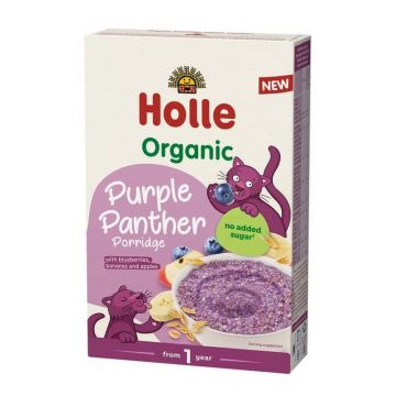 Cereale Bio cu banane, mere si afine Purple Panther, 200 g, Holle