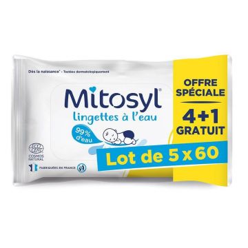 Șervețele cu apă Mitosyl, ofertă specială 4 + 1 pachet gratuit de 5x60