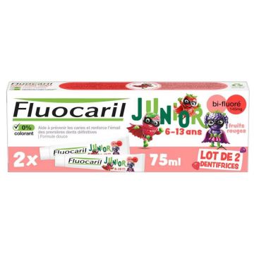 Fluocaril pastă de dinți Junior 6-12 ani Red Fruits 6-12 Ans 2x75ml