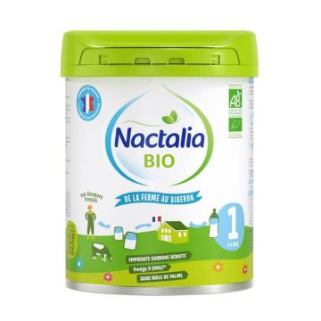 Formula de lapte praf Organica Nactalia Bio 1, 0-6 luni, 800 g, Nactalia