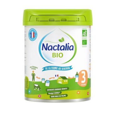 Formula de lapte praf Organica Nactalia Bio 3, 10 luni +, 800 g, Nactalia