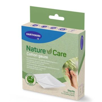 Hartmann Nature care tampoane de tifon 100% bumbac 7,5 cm x 7,5 cm