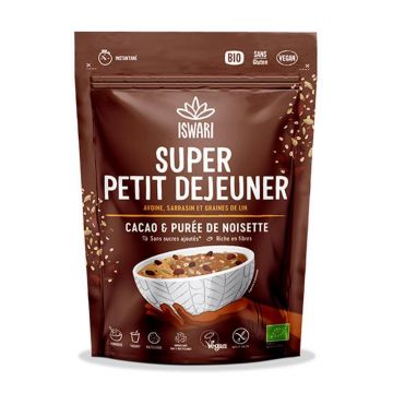 Iswari Super Breakfast Piure organic de cacao și alune 360g