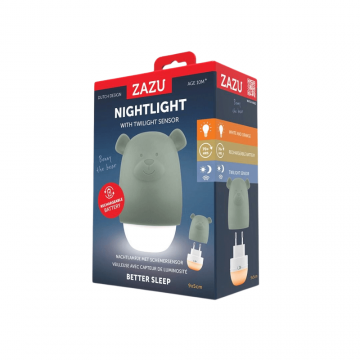Lampa de veghe cu senzor de lumina, 10 luni+, Verde, Benny the Bear, Zazu Kids