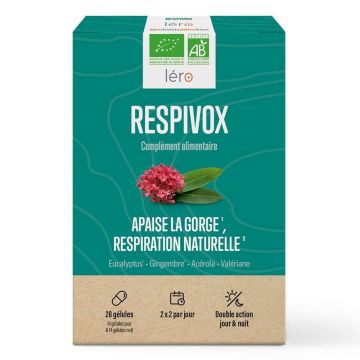 Lero Respivox calmează gâtul și promovează respirația naturală atomizare orală 28 capsule