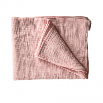 Paturica din muselina Cotton Flower, 120 x 100 cm, Roz, Twindeco