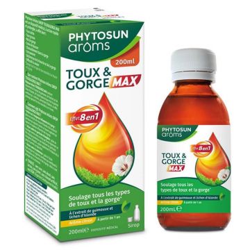 Phytosun Aroms Sirop Toux & Gorge Max Effet 8 en 1 200ml