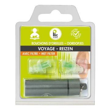 Plic Audio cu filtru Dopuri de urechi de călătorie reutilizabile Pereche