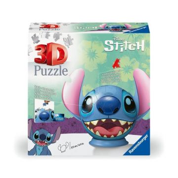 Puzzle 3D Disney Stitch - Figurina Stitch cu urechi, 72 piese, Ravensburger