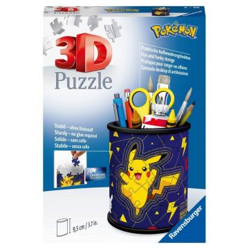 Puzzle 3D - Suport pixuri Pokemon, 54 piese, Ravensburger