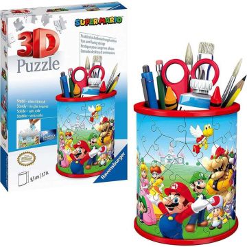 Puzzle 3D - Suport pixuri Super Mario, 54 piese, Ravensburger
