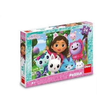 Puzzle, +4 ani, Casa de papusi a lui Gabby, 24 piese, Dino Toys