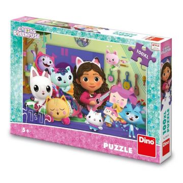 Puzzle, 5-8 ani, Gabby si ora de muzica, 100 piese, Dino Toys