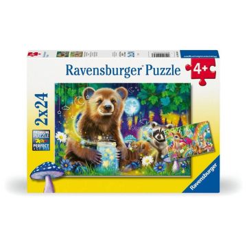Puzzle Prietenii dragalasi ai padurii, 4 ani+, 2x24 piese, Ravensburger