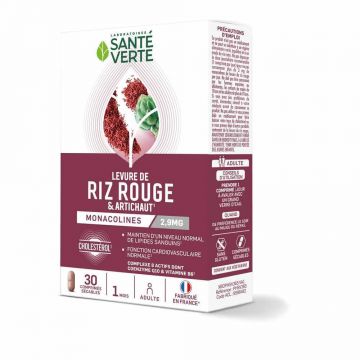 Sante Verte Drojdie roșie de orez și anghinare 30 comprimate