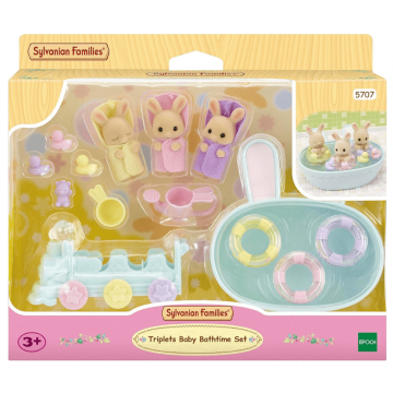 Set 3 figurine Sylvanian Families, 3 ani+, Tripleti Milk Rabbit, Epoch