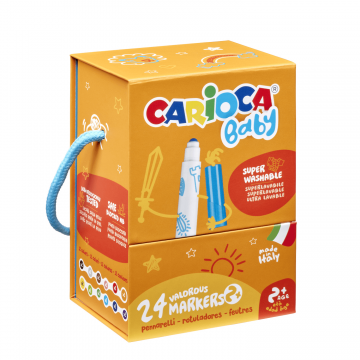 Set carioci colorate Baby, 2 ani+, 24 bucati, Carioca