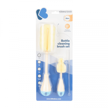 Set de perii pentru curatarea biberoanelor 3 in 1, Albastru, Kikka Boo