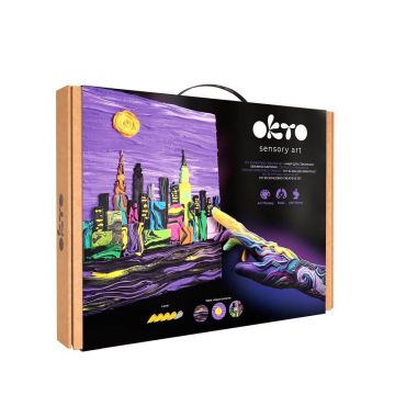 Set pictura 3D cu argila usoara, 30 x 40 cm, 14 ani+, New York Skyline, Okto