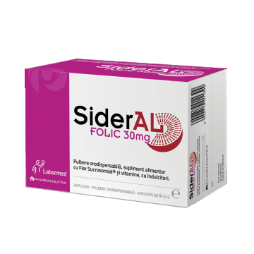 Sideral Folic, 30 mg, 20 plicuri, Labormed