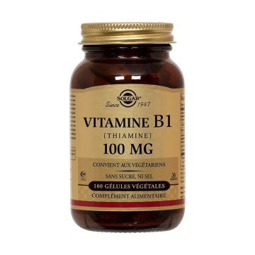 Solgar Vitamine B1 (tiamină) 100 Geluri vegetale Defenses immunitaires Vitalité 100 mg