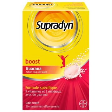 Supradyn Boost Guarana cu aromă de fructe, 20 comprimate efervescente, Bayer