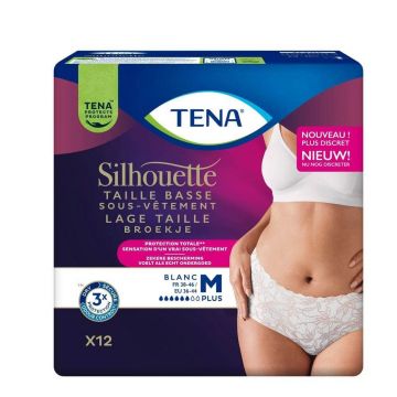 Tena Silhouette Lenjerie de corp pentru femei Urinary Protect Low Waist Plus Le Blanc