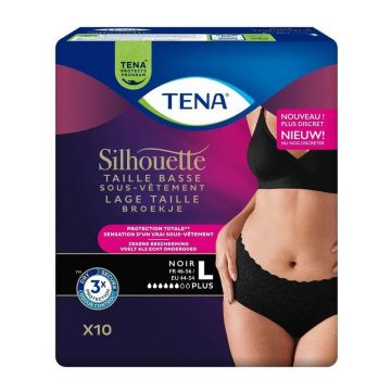 Tena Silhouette Lenjerie de corp pentru femei Urinary Protect Low Waist Plus Noir