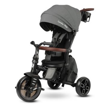Tricicleta ultrapliabila 8in1 Comfo Max, 10 luni+, Gri, Qplay