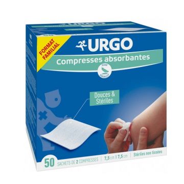 Urgo Sterile tablete absorbante moi 7,5 cm x 7,5 cm x50